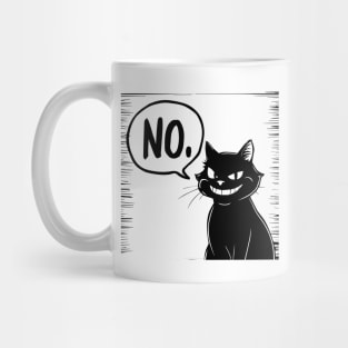 black cat says no Mug